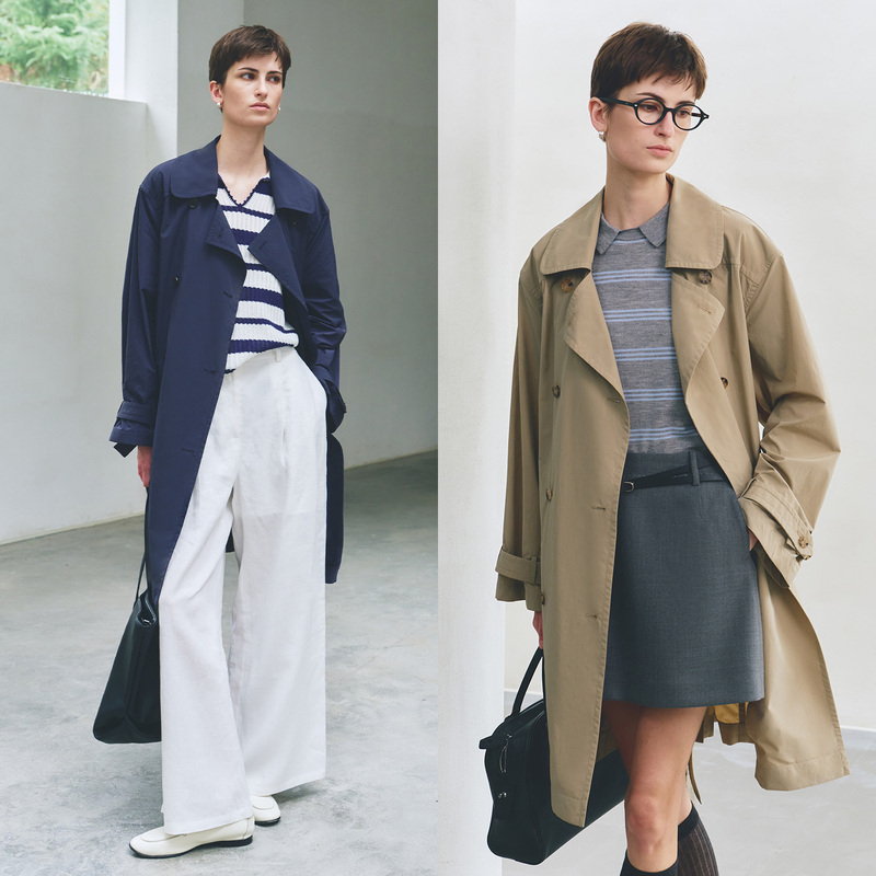 Marius |   Hong Kong Style Trench Coat with a Slightly Wrinkled Texture, Fashionable for Commuting, Adjustable Belt, Double-Breasted Trench Coat Jacket.