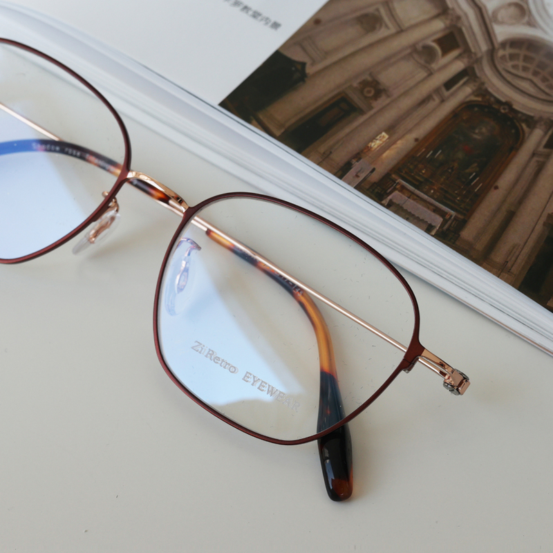 Ziretro Rose Series ~ Romance and Love ~ Retro Irregular Style, Suitable for All Faces, Prescription Glasses with Titanium Frame