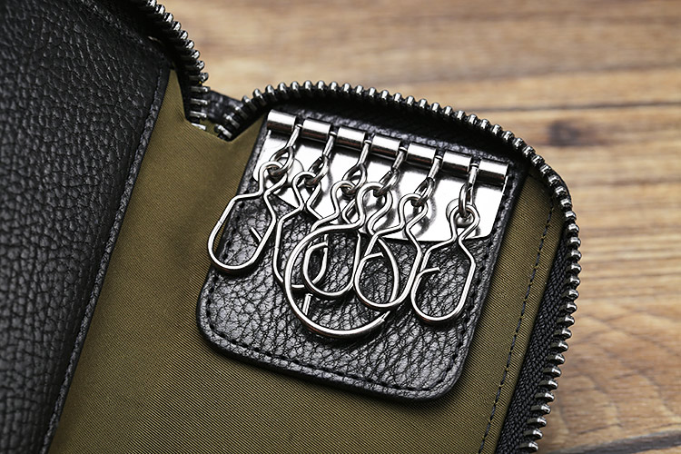 Đàn ông Vintage Zipper Túi da Túi da Đa năng Túi khóa Thẻ ngân hàng Gói công suất lớn Túi điều khiển từ xa - Trường hợp chính ví nữ đẹp 