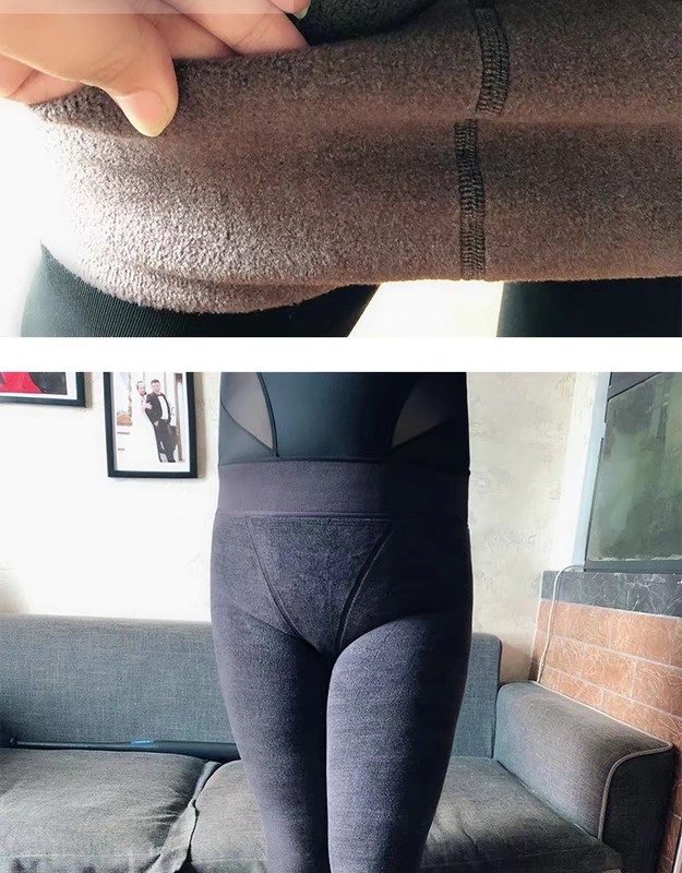 Mùa đông cashmere ấm áp lớn kích thước quần cộng với nhung dày chân mỏng chân đẹp quần legging nữ 200 kg vớ trắng