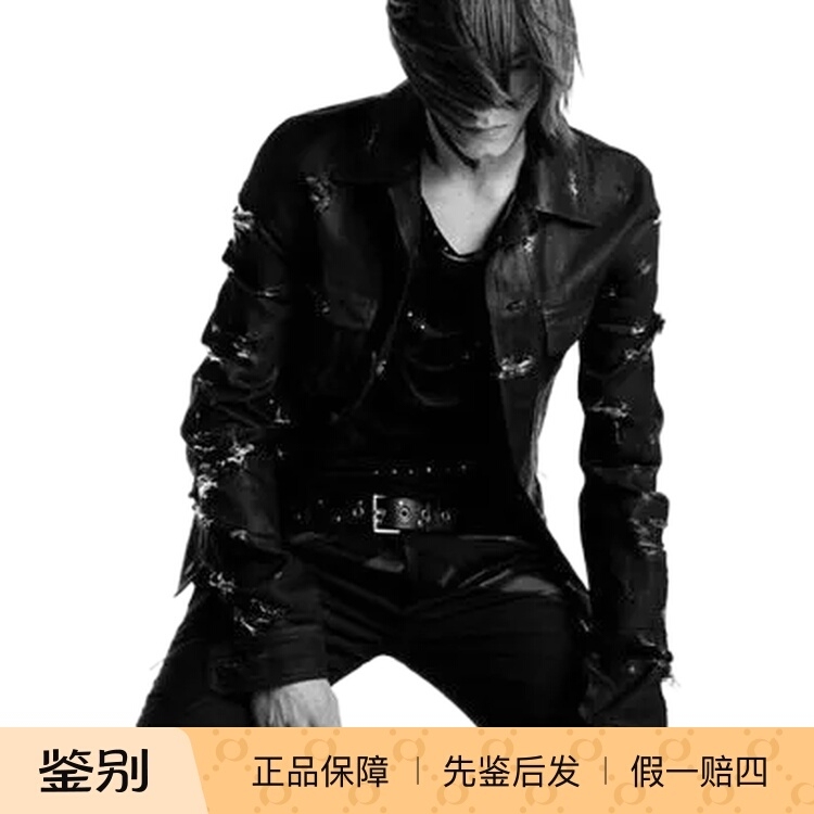 Dior Homme 07Aw Blackwaxluster Vinyl-Style Denim Coated Jeans It28