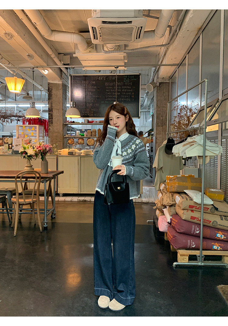 토지 작은 그룹 공정한 섬 스웨터 오픈 가디건 디자인 센스 한 부서 부드러운 레트로 분위기 센스 느긋한 슬림해 보이는 여성 코트 상세 이미지 22