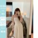 Lu Xiao Tuantuan tube top pleated high waist slim dress 2024 summer new Korean style daughter style salt skirt