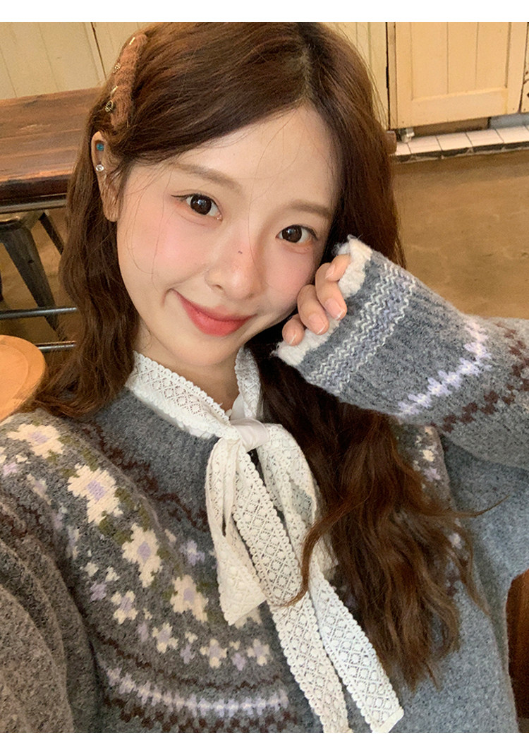 토지 작은 그룹 공정한 섬 스웨터 오픈 가디건 디자인 센스 한 부서 부드러운 레트로 분위기 센스 느긋한 슬림해 보이는 여성 코트 상세 이미지 25