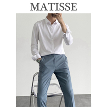 2021 New Men Korea East Gate Tide Men Korean casual trend yuppie shirt slim long sleeve shirt