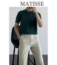 2021 Korea Dongdaemun Summer Youth Leisure Trend Chaos Mens Day Department Pure Thunder Mens short sleeve polo shirts