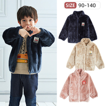 one thousand interesting winter male girl girl plush zipped jacket jacket baby warm windproof external wearing jacket casual thickening
