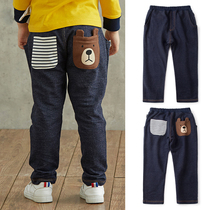 Childrens pure cotton wool circle pants male and female child imitation denim jeans spring autumn money baby outside wearing casual pants one thousand anecdotts