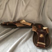 Foreign trade original cowhide full leather genuine leather large size shoes slippers