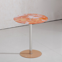 Coffee table Modern simple mini small table Tempered glass round table Sofa side cabinet side corner coffee bedside table