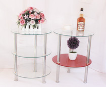 Modern simple living room small coffee table Bedroom mini round coffee table Creative tempered glass sofa side a few small round tables