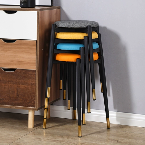 Nordic Light Luxury Meal Home Укладывание маленькой скамейки современная минималистская столовая столовая сетка сетка красное круглый стул стул