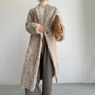 This Winter, Bi Is a Must-Have! Oversized Golden Lamb Wool Fur Coat, Long Loose Fur Integrated Coat, New Winter Style