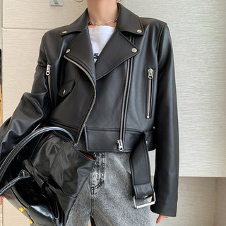 Trendy Must-Have Leather Jacket for Women, Ultra-Short Motorcycle Jacket, Genuine Leather, Loose Fit, New Fashion for Fall 2025