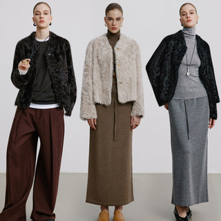 Hipmore Reversible Zero-Pressure Small Lake Sheep Fur Integrated Loose V-Neck Fur Coat 2025 Winter Short New Style