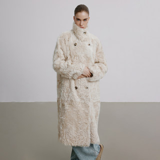 Soft and Warm, Stand-Up Collar, Wide Version, Small Lake Sheep Fur Integrated Loose Long Fur Coat for Women, New for Winter