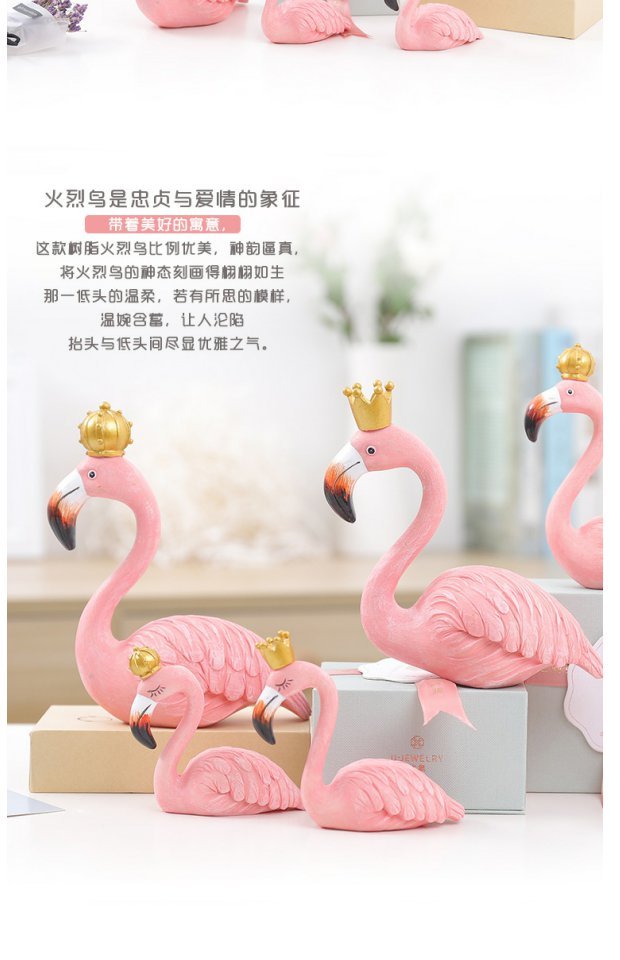 Ins Bắc Âu hồng flamingo nhựa trang trí động vật hình dạng đồ đạc trong nhà hiên TV rượu tủ trang trí đồ trang trí dcor giá rẻ