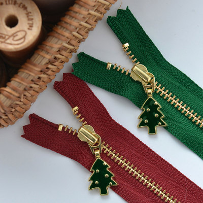 taobao agent YKK Zipper metal zipper and copper zipper No. 3 zipper 15 | 20 | 25 | 30 | 45 cm Christmas tree pull head zipper