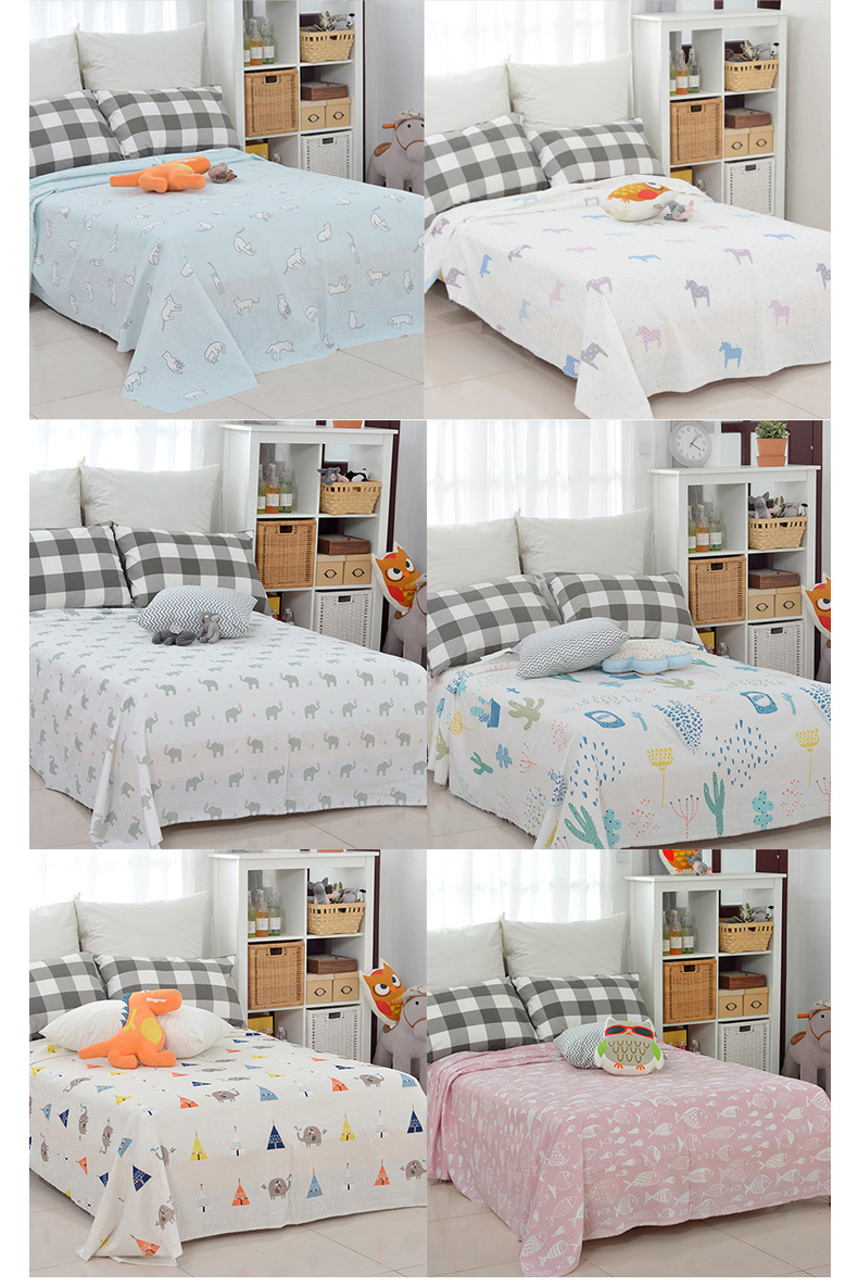 Vải rộng 2,5 mét Trẻ em hoạt hình cotton bé bông ngủ màu nude giường đôi vải gạc - Vải vải tự làm cotton 2 chiều