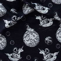Pure cotton fabric handmade diy full cotton fabric Cartoon black and white clothing hands for cotton fabrics ins country tide small cosmonauts