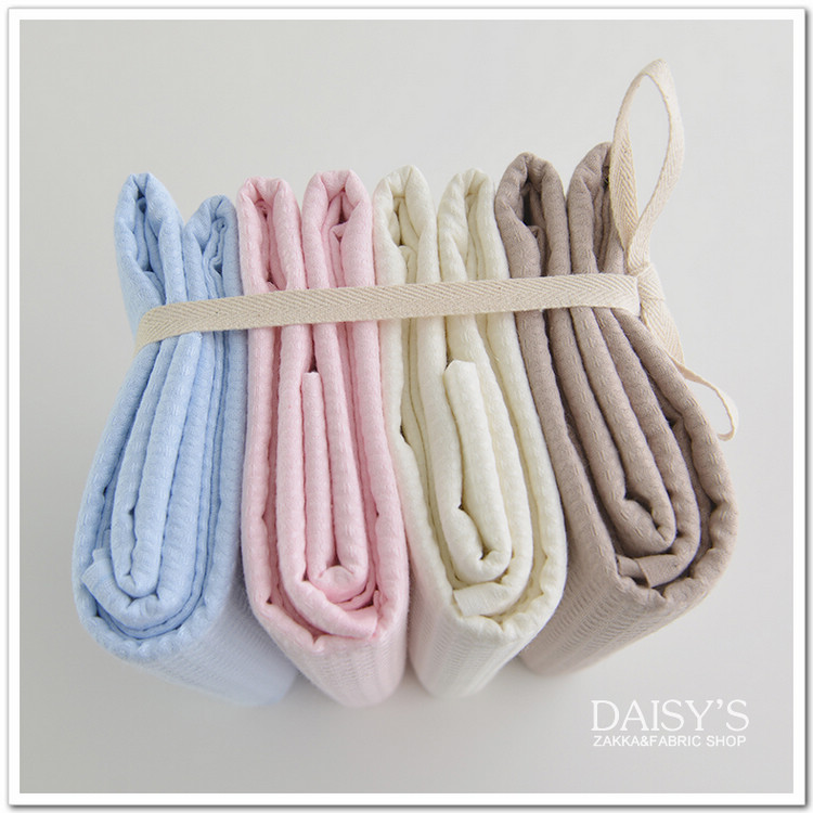 Mùa xuân và mùa thu Vải tổ ong Cotton DIY Handmade Chăn Khăn tắm Áo choàng tắm cho bé Cotton Waff Vải Màu rắn - Vải vải tự làm vải dạ tweed