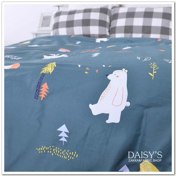 Bộ đồ giường bằng vải cotton, gia công vải cotton, cotton rộng tùy chỉnh, 80 sợi cotton dài chủ yếu, gấu trắng hoang dã - Vải vải tự làm vải cotton 4 chiều