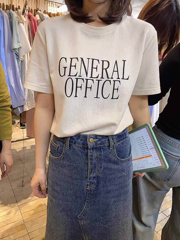 Candy Candy 7119 Spring New Women's Combed Cotton Casual Short Sleeve Printed Letter T-Shirt Women's Top White