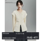 [FUSSED 22AW woolen shirt top 巴素兰羊毛 牛奶白假两件羊毛衬衫]