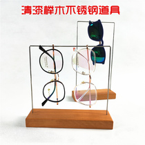 Creative solid wood painted sunglasses display props metal myopia glasses display rack sunglasses store decoration display rack trend