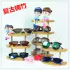 Vintage varnish bamboo and wood sunglasses display props myopia glasses display stand selling sunglasses shop decoration trendy ornaments