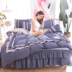 Hàn Quốc phiên bản của bông công chúa gió 1.5 / 1.8m giường váy một gia đình bốn bông khăn trải giường chăn 2 mét ren bedspread - Bộ đồ giường bốn mảnh chăn ra gối nệm cao cấp Bộ đồ giường bốn mảnh