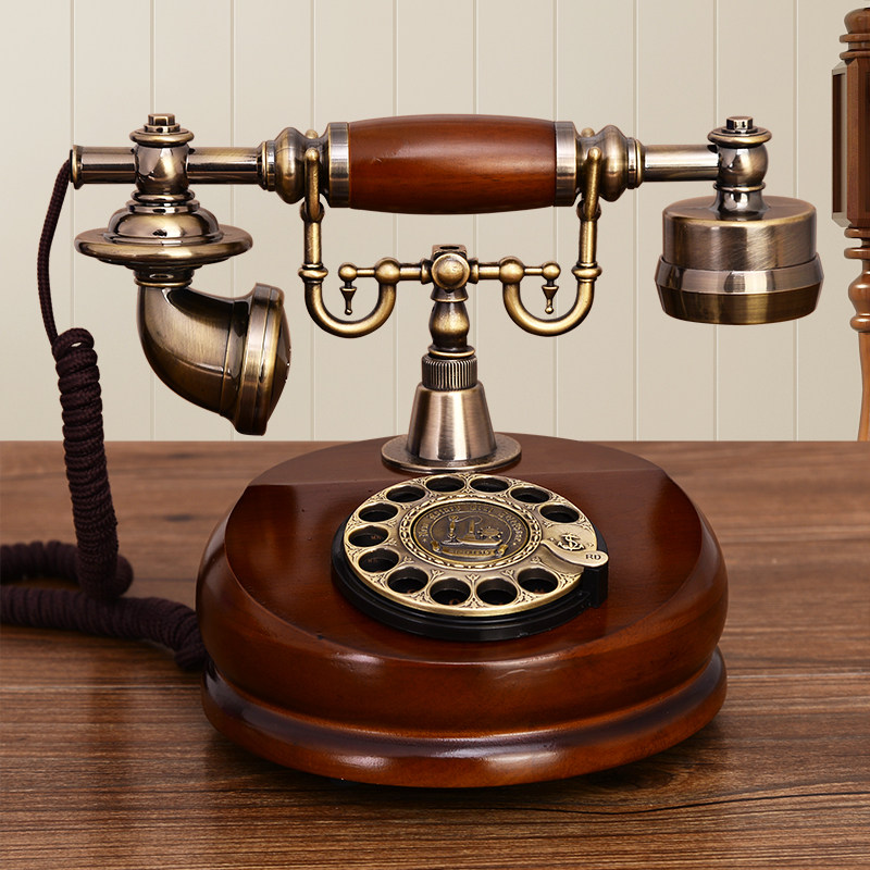 Solid Wood Old-style Seat Machine American Stylish Creative Retro European-style Living-room Telephone Rotating Home Wireless Card