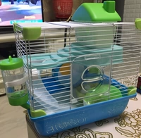 Бесплатная доставка] Отправить размножение большого подарочного пакета] Hamster Cage Small Pet Iron Wire Cage Hamster Villa Villa Small Castle