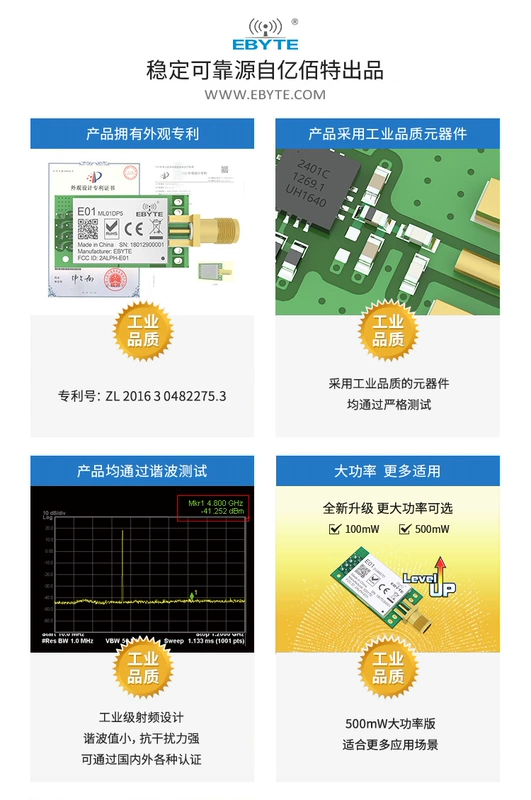 2.4g module nrf24l01p RF khuếch đại PA + LNA giao tiếp không dây 5000 mét chống nhiễu ban phát triển