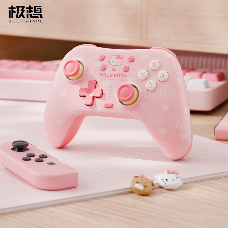 I Really Want a Hello Kitty Game Controller Switch2 Wireless Bluetooth Pc Version Birthday Gift Set for Girls