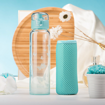 Bianli carp collection 250ml high borosilicate glass one-handed open lid resistant to acute cold and acute heat to send cup cover water cup