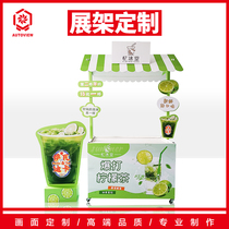 Mall accessible with wheels removable promotional table Stall Stall of the Divine Supermarket Trial Eating Terrace Snack drinks Promotional Table Flowers