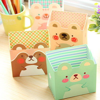 Cute animal desktop containing box pen holder storage box Mini desktop pen holder personality stationery containing box