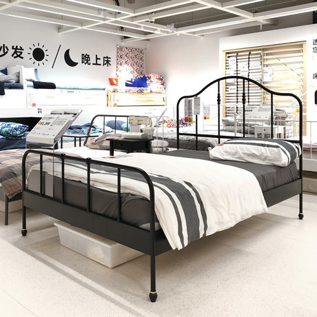 ikea metal bed frame on Ikea Sagsua Bed Frame Wrought Iron Bed Black White Five Foot Domestic Purchasing