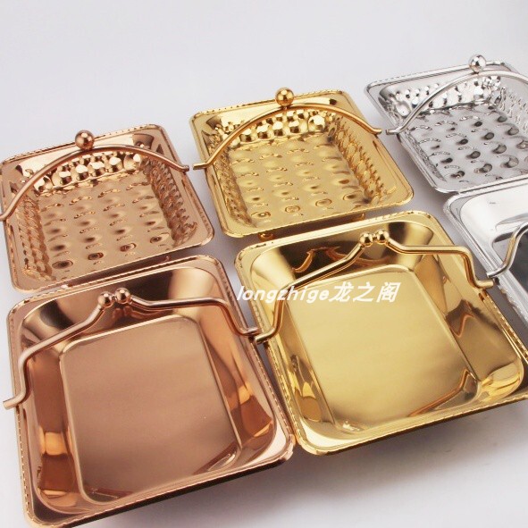 Stainless Steel Towel Tray Portable Towel Basket Hotel Bar Guest Room Hot Towel Tray for Wet Hot Cloth Basket