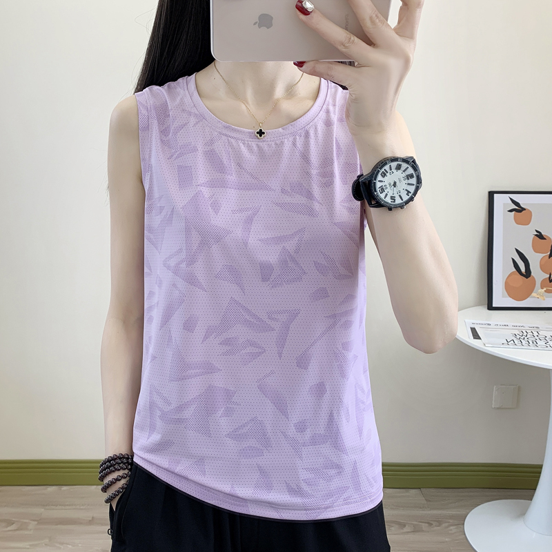 Summer Outdoor Ice Silk Quick-Drying Sleeveless Vest for Women, Breathable and Cool Sports Fitness Running Shirt, Workout T-Shirt for Men