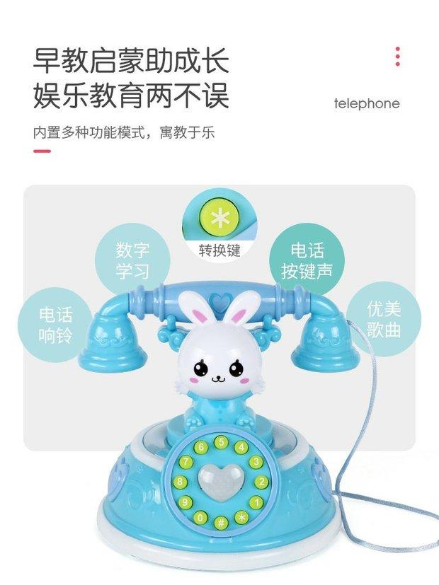 Trẻ sơ sinh retro thỏ điện thoại đồ chơi giáo dục cậu bé và cô gái giáo dục sớm âm nhạc điện thoại 0-3 tuổi - Đồ chơi âm nhạc / nhạc cụ Chirldren đồ chơi nhạc cụ giá tốt