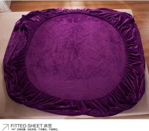 Coral nhung bốn mảnh dày Màu sắc ấm áp nhung flannel quilt bao Ga chun và ga phủ