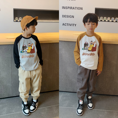 Clear Barn No Withdrawal Of Boy Cartoon Thickened Beat Undershirt 2019 Autumn Winter Child Clothing Children Pure Cotton Long Sleeve T-shirt