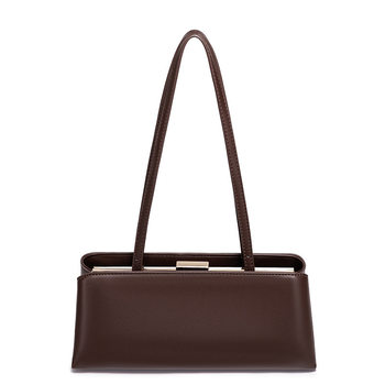 New commuter handbag women's european and american retro clip bag armpit bag baguette bag high-end minimalist style shoulder bag