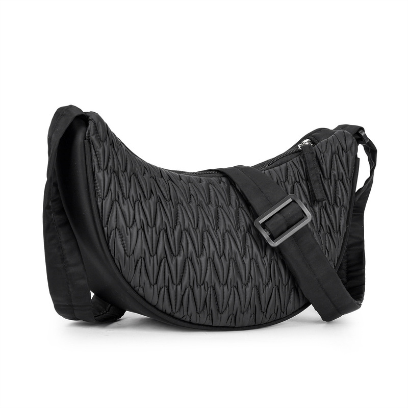 New Cross-Border Design Quilted Puffer Bag, Large Capacity Trendy Shoulder Bag, Backpack, Moon Dumpling Bag