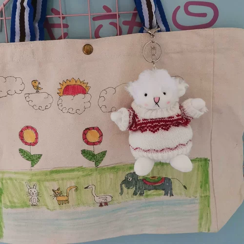 Брендовый аксессуар на рюкзак, милая фигурка, кукла девочка, плюшевая игрушка, брелок, популярно в интернете, овечка