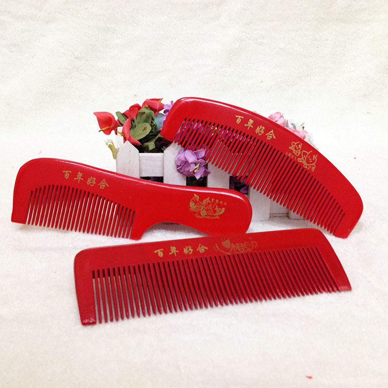 Red Wedding Comb Married Wooden Combined Peachwood Combined Marriage Goods Woman Married Downership