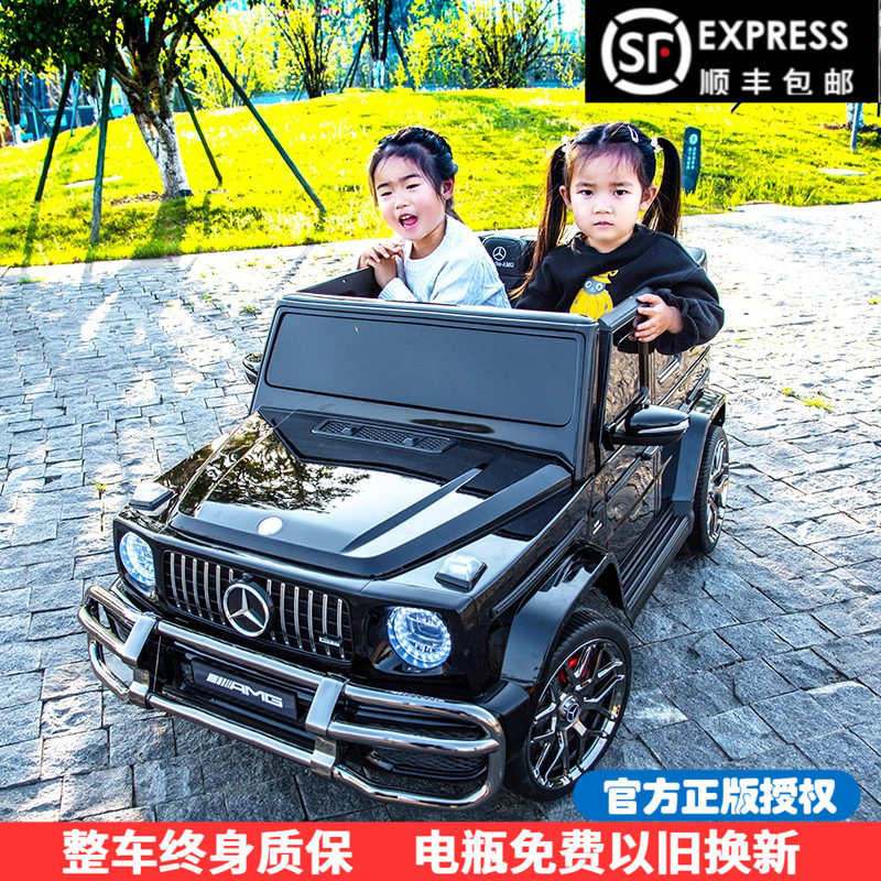 Большой двухместный электромобиль Mercedes-Benz G63AMG с оригинальной авторизованной зарядкой для детского электромобиля big G может управляться дистанционно и устанавливаться на взрослых Изображение 1