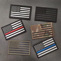 American reflective Velcro stamp laser engraved nylon cloth stickers highlight Stars and Stripes military fans personality backpack badge